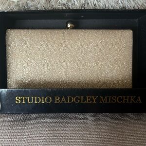 Badgley Mischka Shimmering Gold Evening Clutch